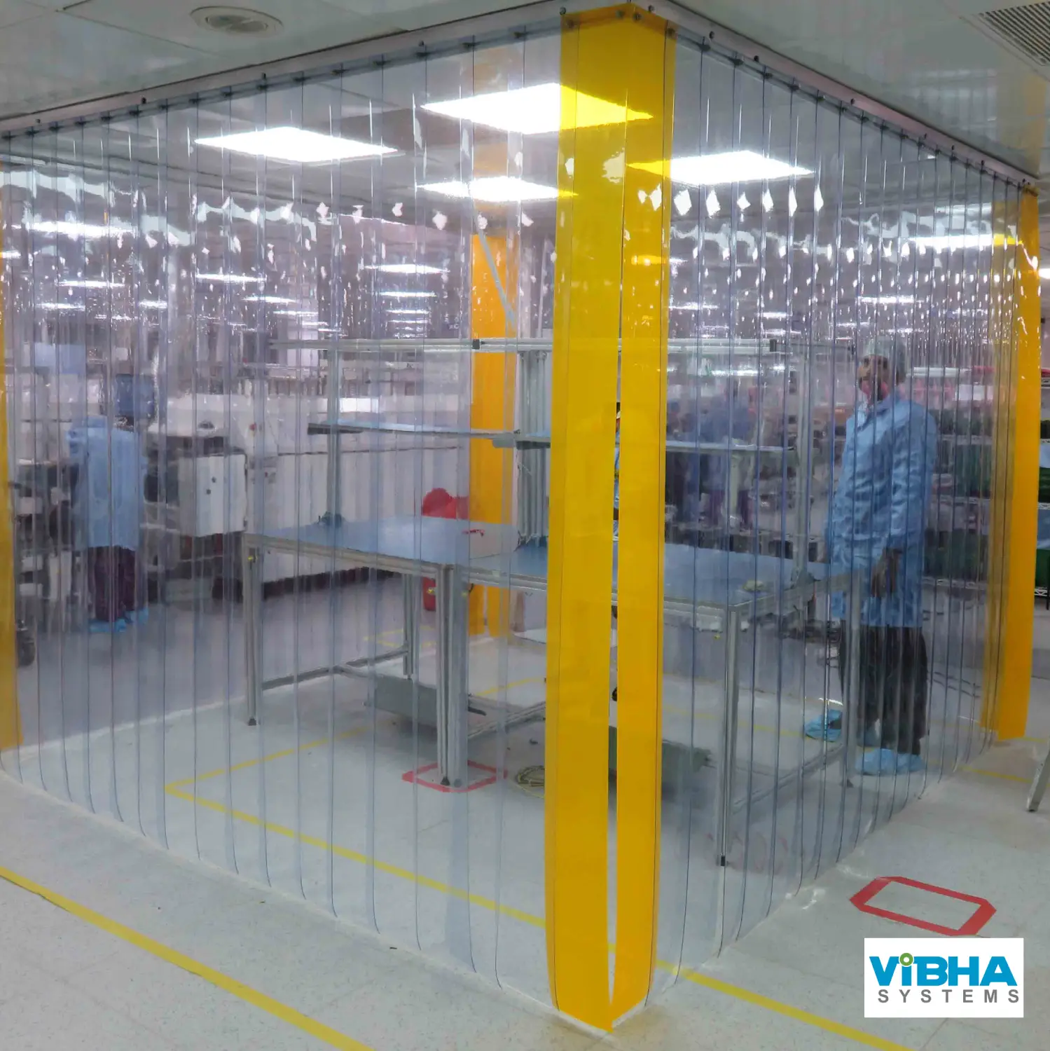 Custom-designed PVC strip curtains for industrial setups.