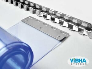 PVC strip curtain hanger for easy installation and maintenance.