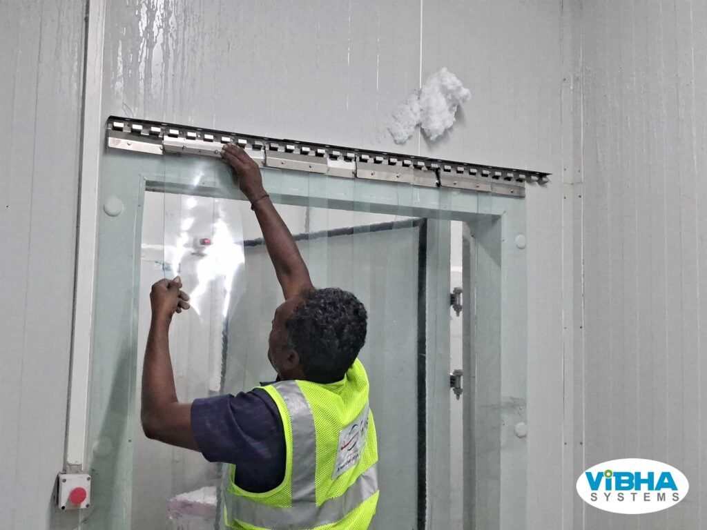Freezer Grade PVC Strip Curtains installation by vibha systems
